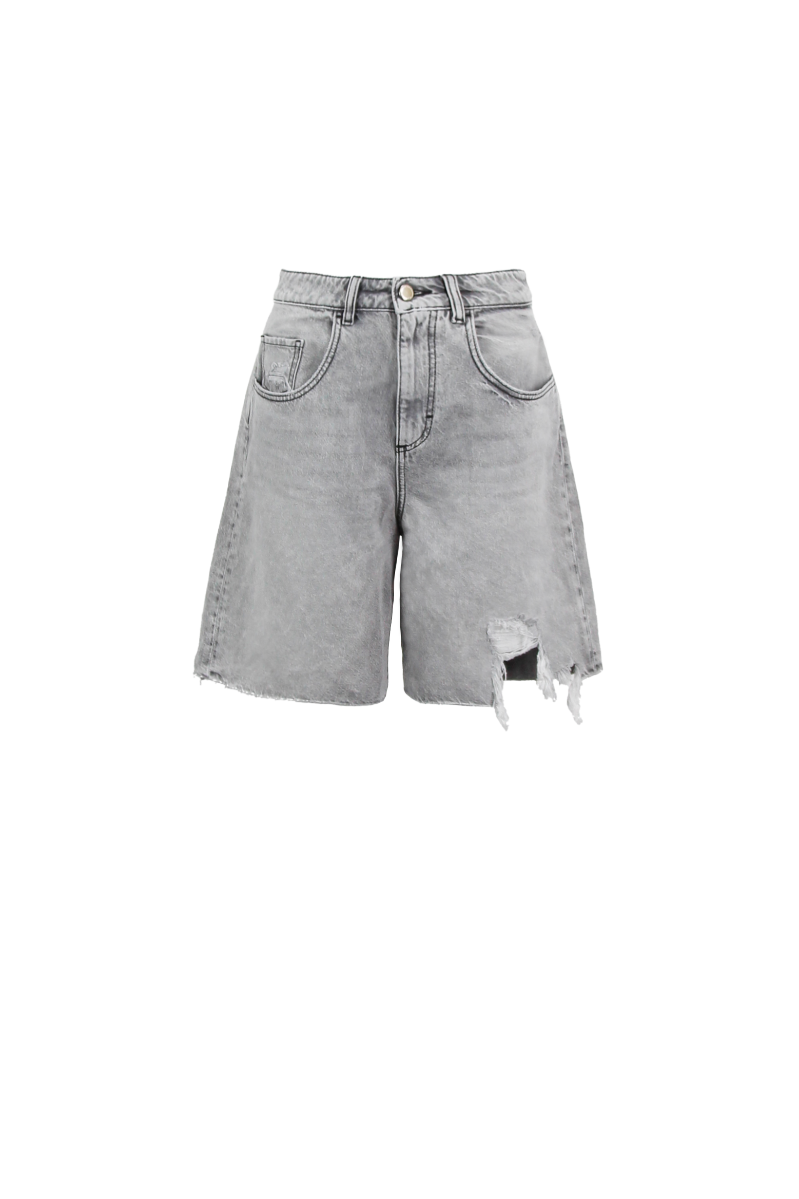 Still life of Lea women’s wide leg jeans in gray wash, 100% rigid cotton denim.