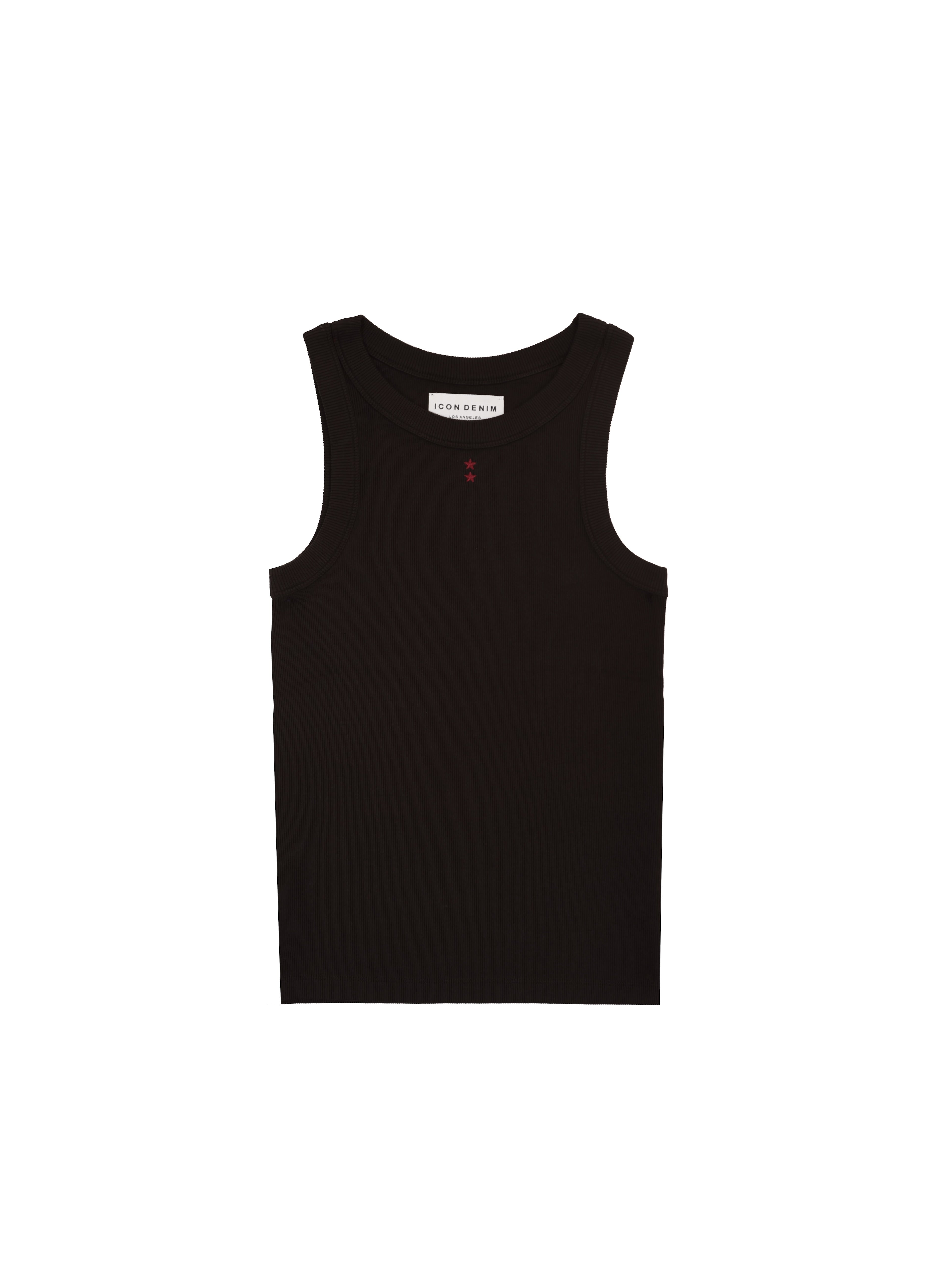 Raya women’s tank top in black, 50% Md - 49% Co - 1% Ea.