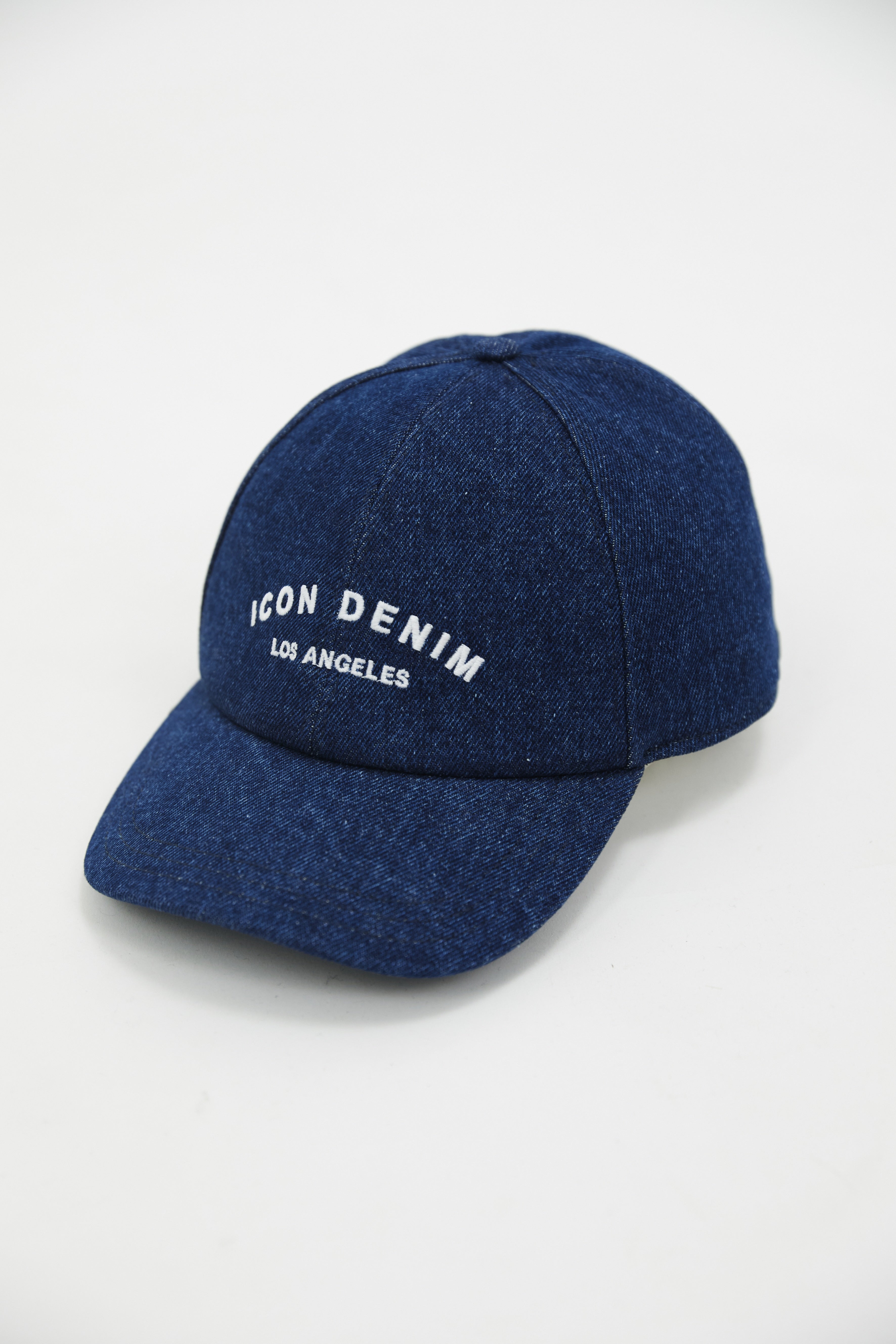 Alexis denim baseball cap in dark wash, 100% cotton denim.
