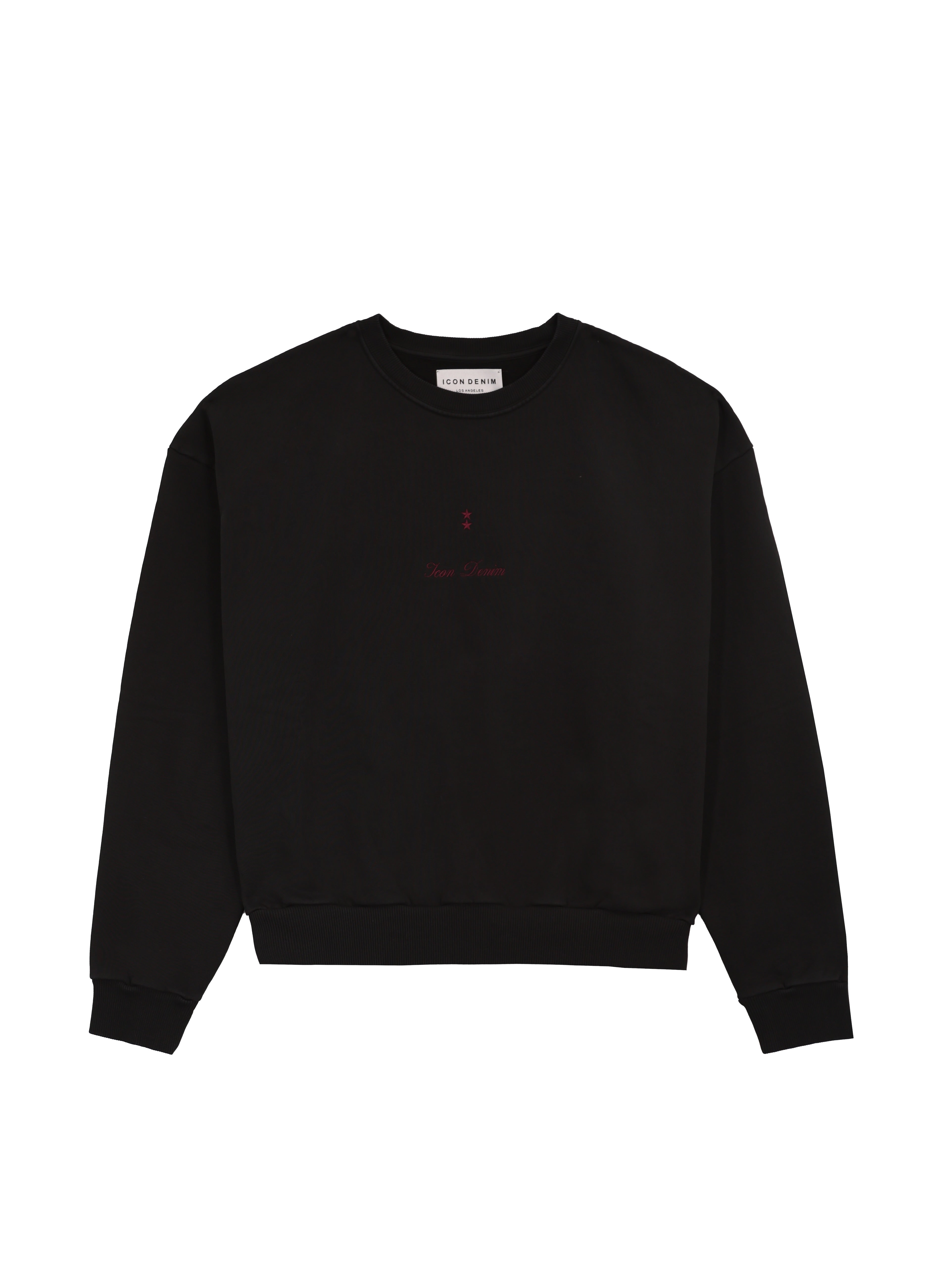 Still life of Mellie women’s sweatshirt in black, 100% cotton.