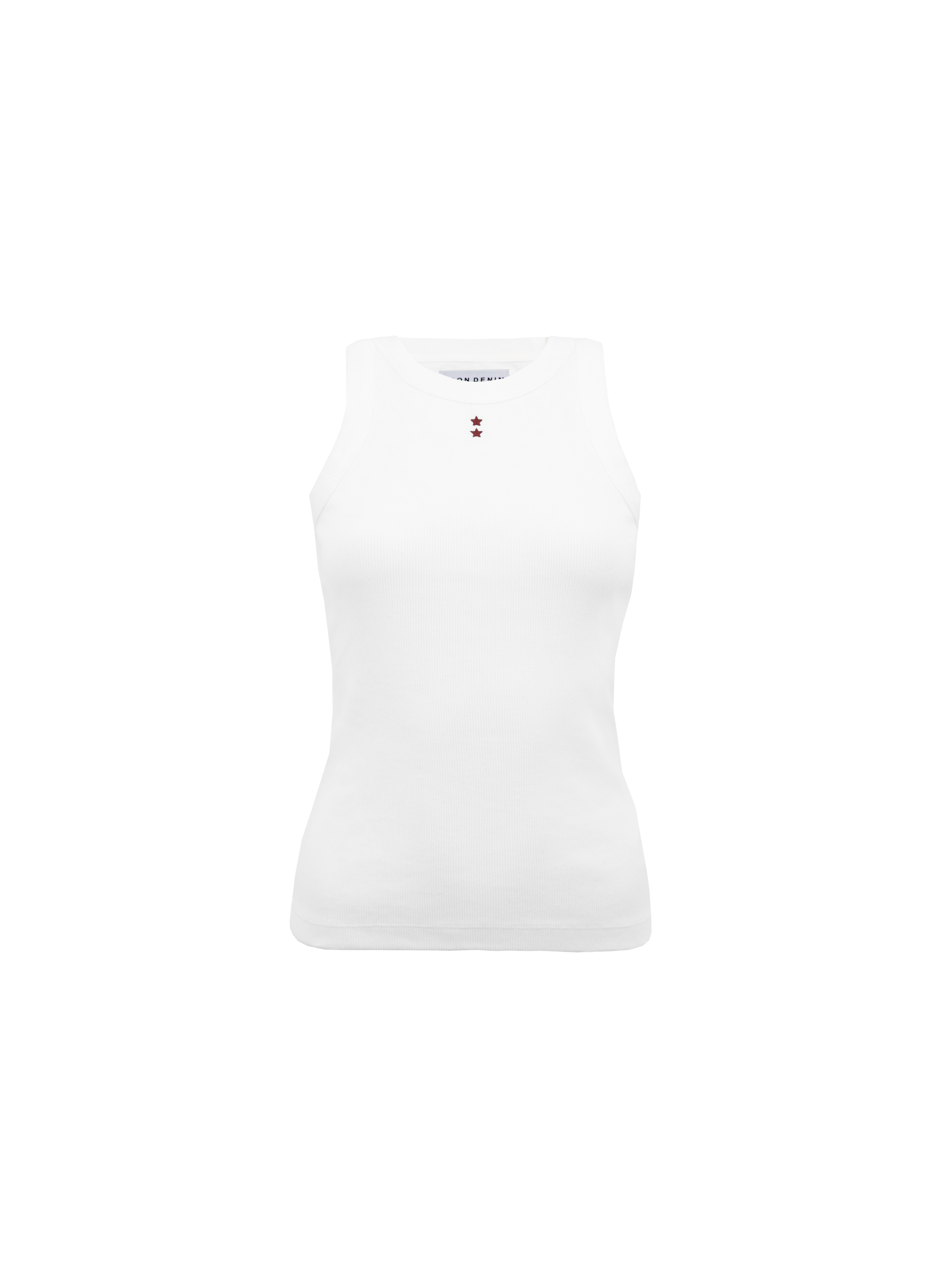 Raya women’s tank top in white, 50% Md - 49% Co - 1% Ea.