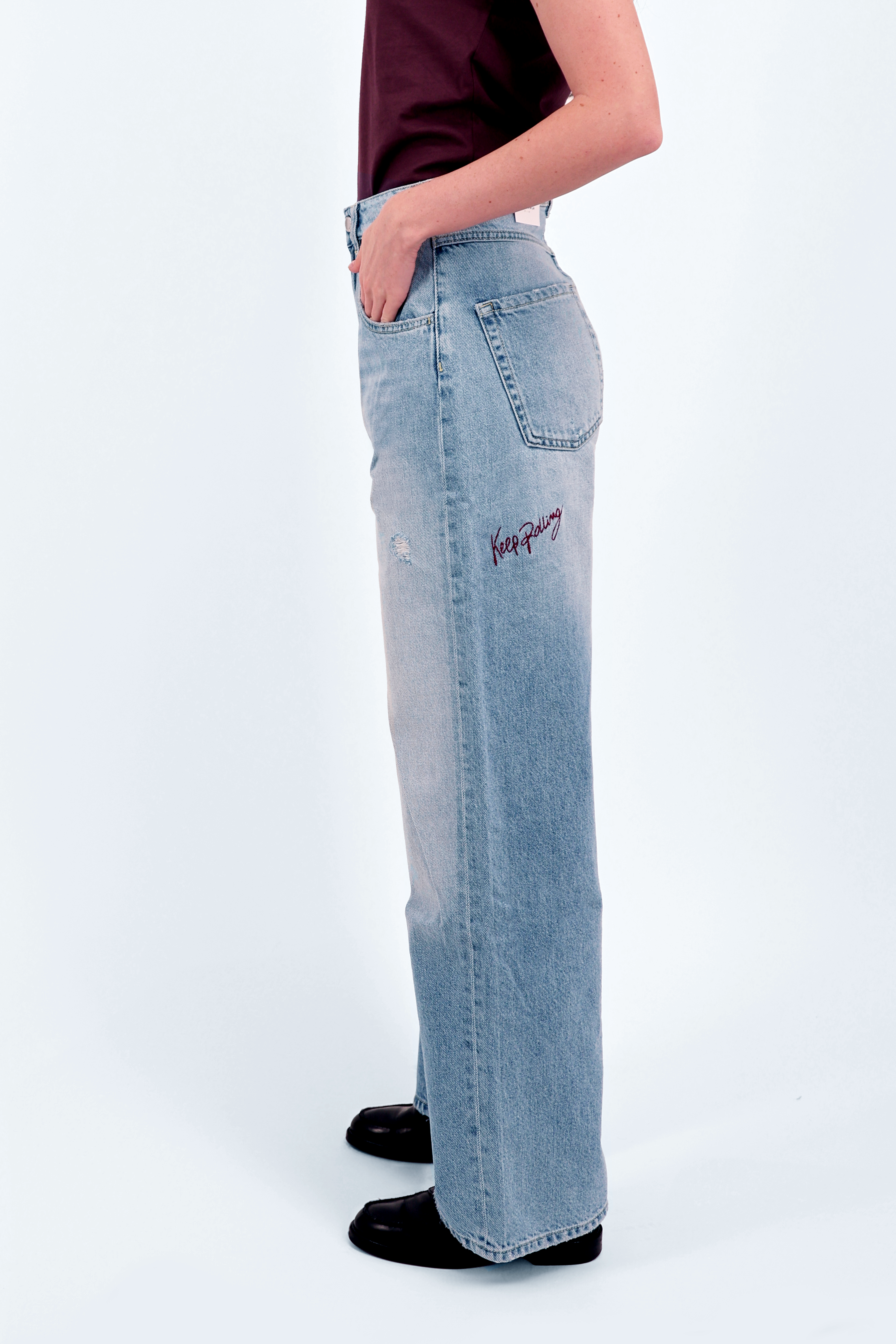 Poppy Keep Rolling - Women's Wide Leg Jeans